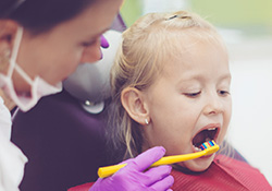 Closeup of teeth during dental exam